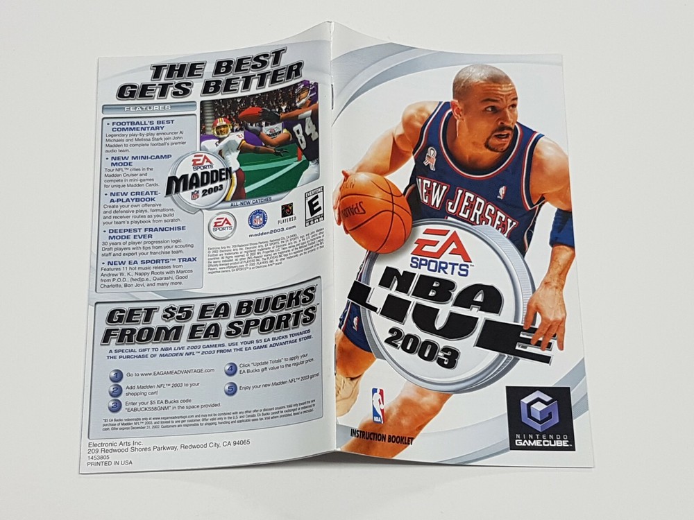 NBA Live 2003 Authentic Nintendo GameCube Manual Only