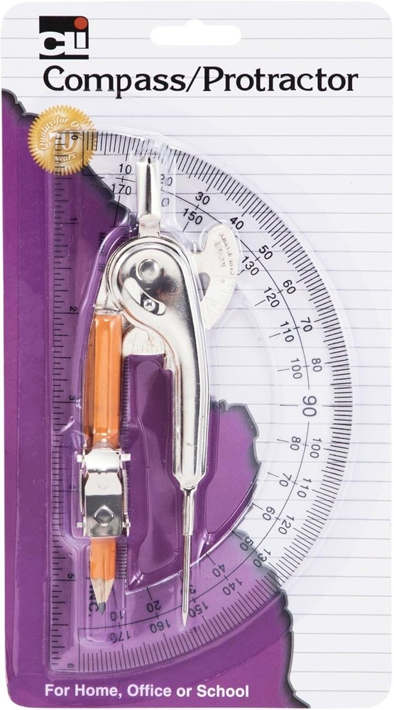 Accurate Ball Bearing Compass and Protractor Combo for Students & Professionals