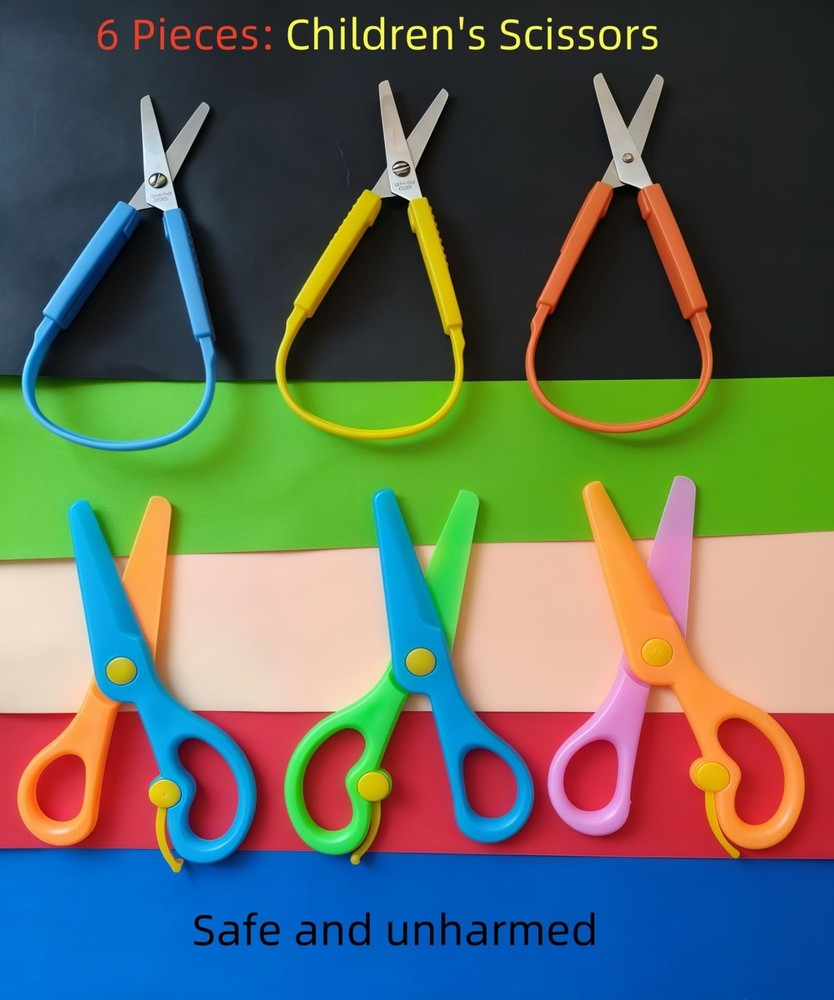 8 Pack Mini Loop Scissors for & Adults, 5.5 Inch Opening Adaptive Scissors,Ea...