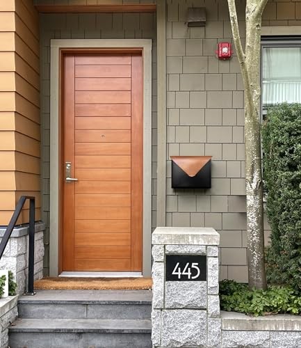 Sleek Envelope Wall Mount Mailbox, Large Mailboxes for Outside Black & Copper