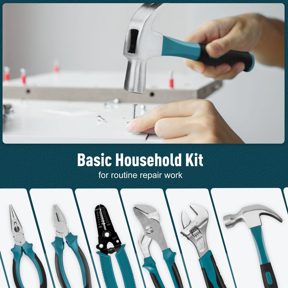 Home Tool Kit 281-PCs - Portable Complete Basic Repair General Hand Tool Sets...