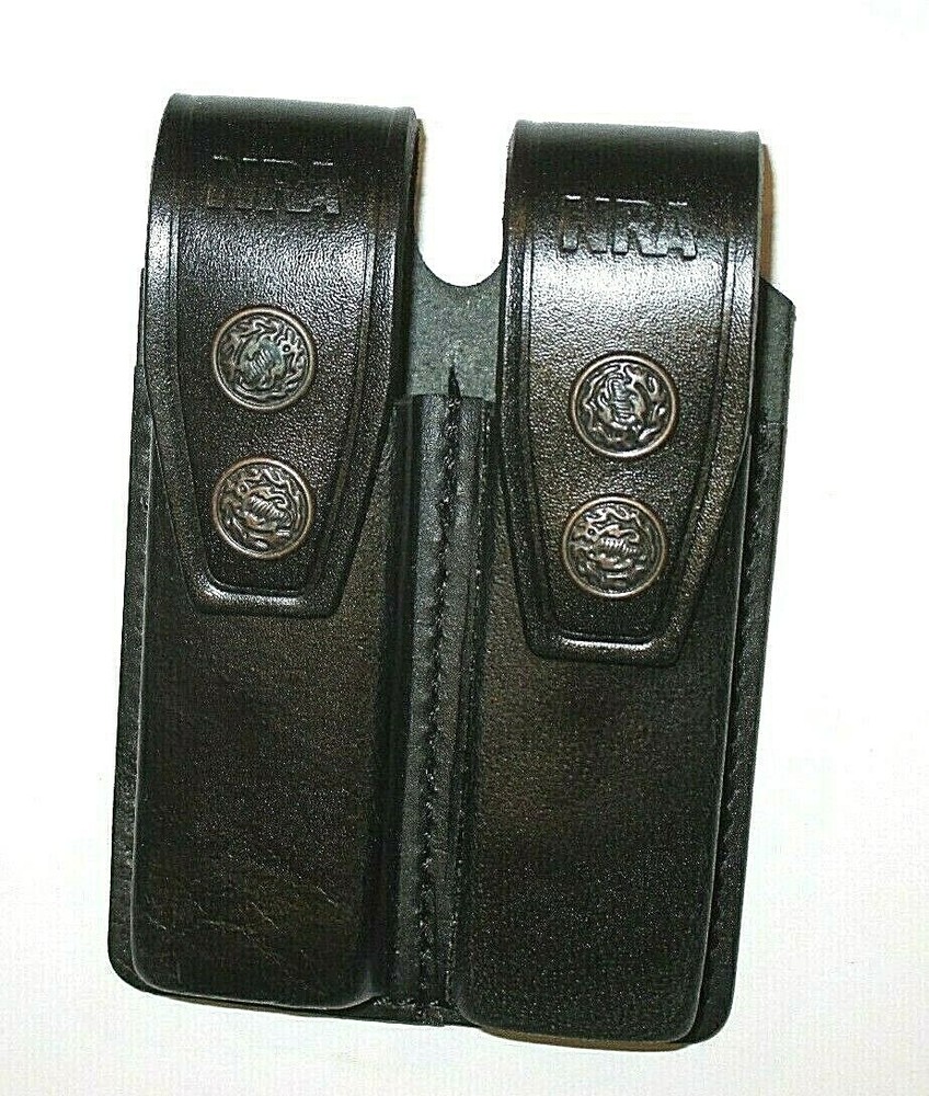 Leather Double Magazine Case .45 SINGLE STACK 1911 magazines - (003NRA)
