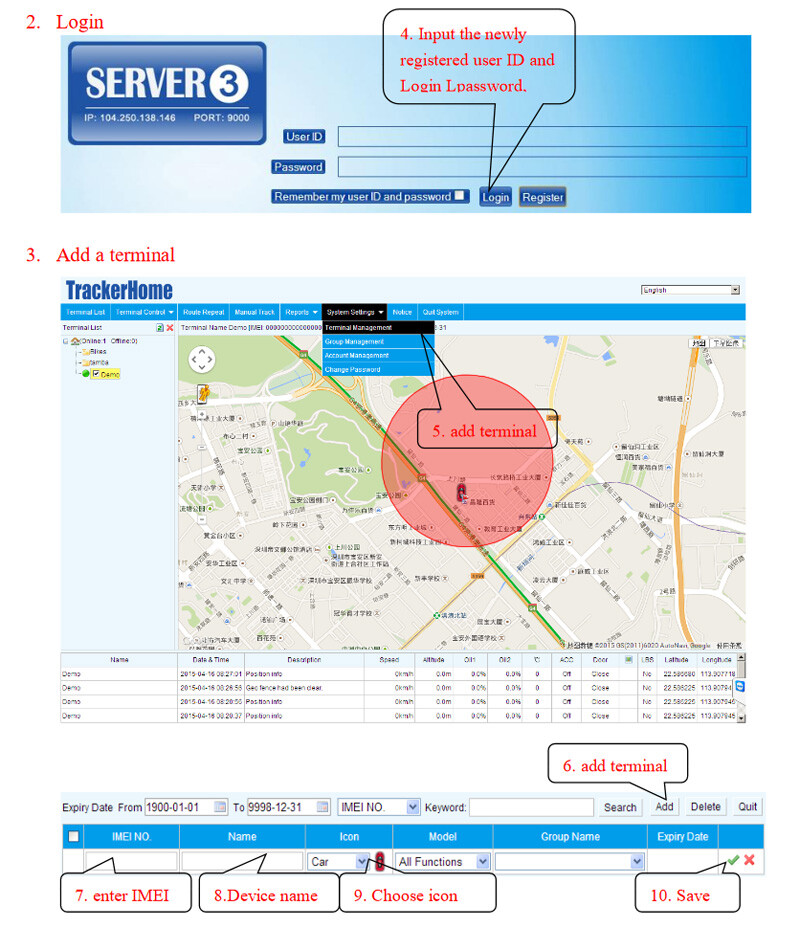 Coban tracker Web platform service fee 10 year Android IOS App for coban