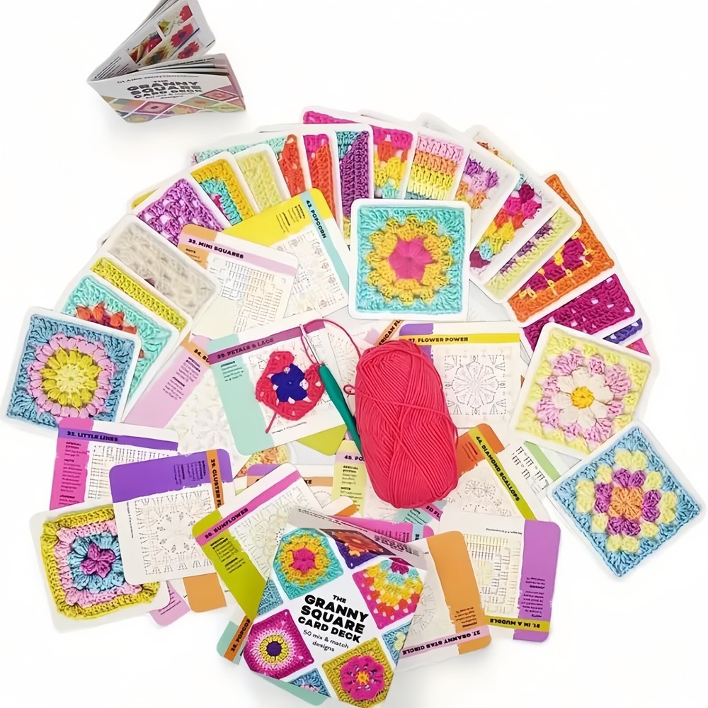 Beginner Crochet Kit: Mixed Plaid Pattern & Dynamic Card Kit - Easy Crochet