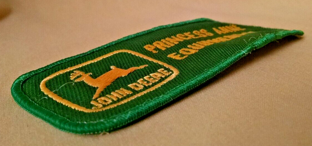 JOHN DEERE TRACTOR PATCH GREEN YELLOW PRINCESS ANNE EQUIPMENT RECTANGULAR USED.