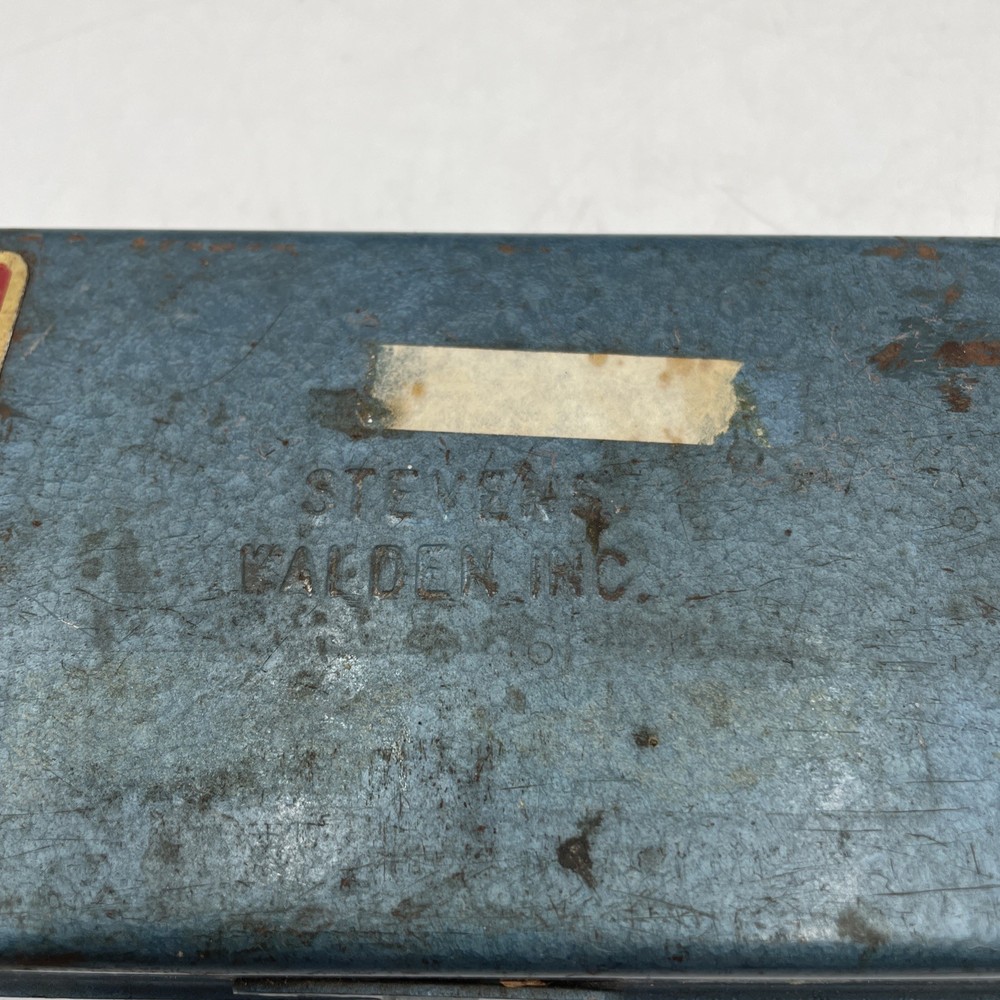 Vintage Stevens Walden Empty Socket Tool Box - Blue - 10.5”