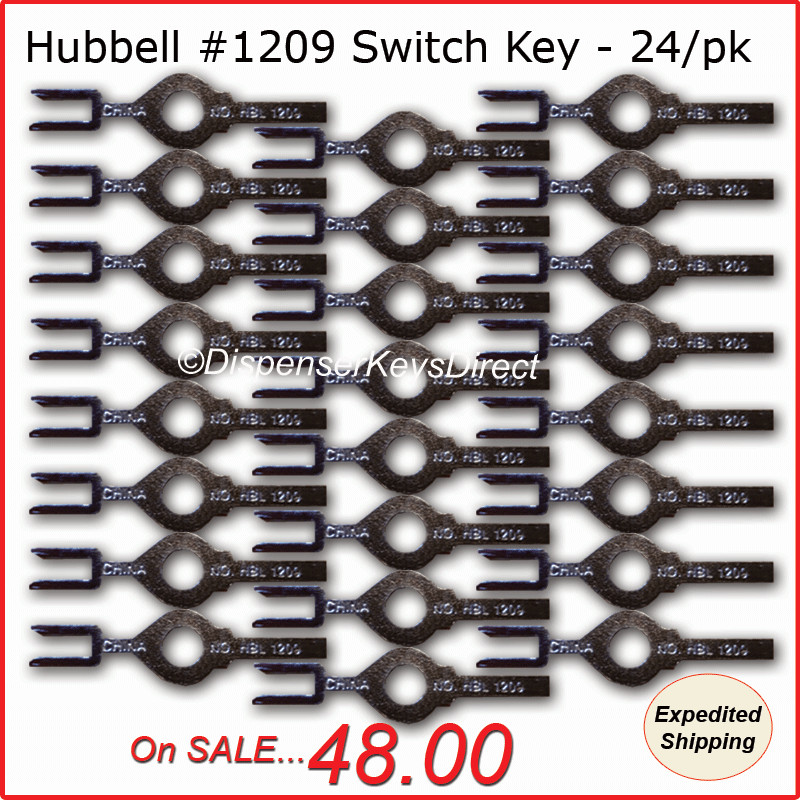 Hubbell #1209 Tamper Proof Electrical Switch Key - (24/pcs - Bulk Pack)