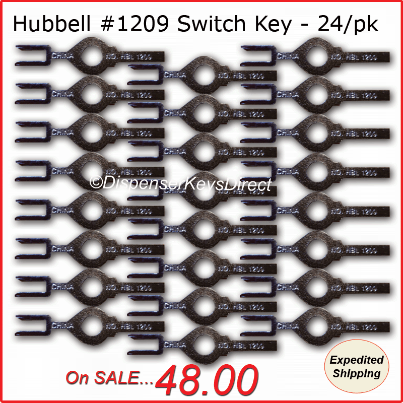Hubbell #1209 Tamper Proof Electrical Switch Key - (24/pcs - Bulk Pack)