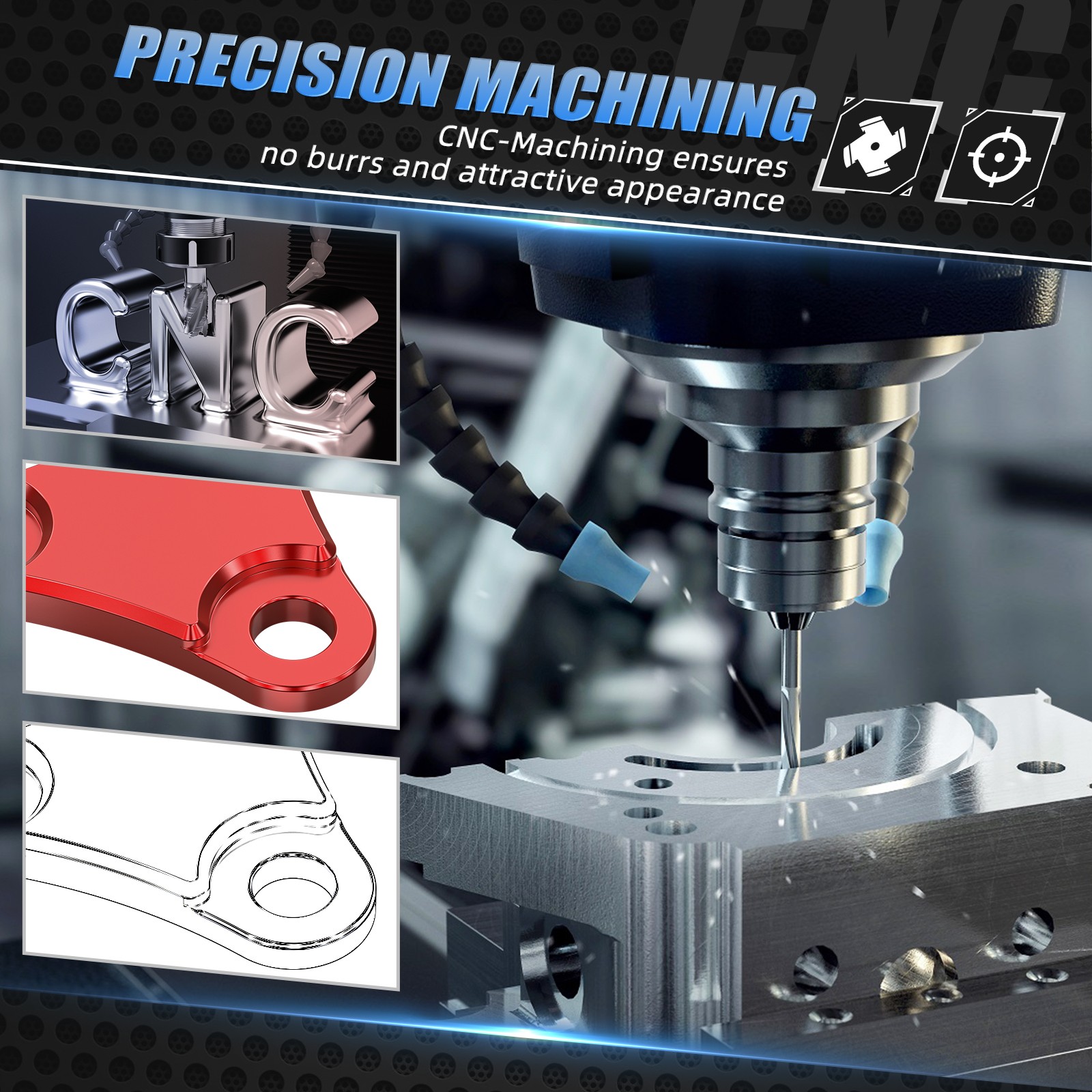 8MM Thickened Engine Mount Brackets For Honda TRX450R 06-09 TRX450ER 2006-2014