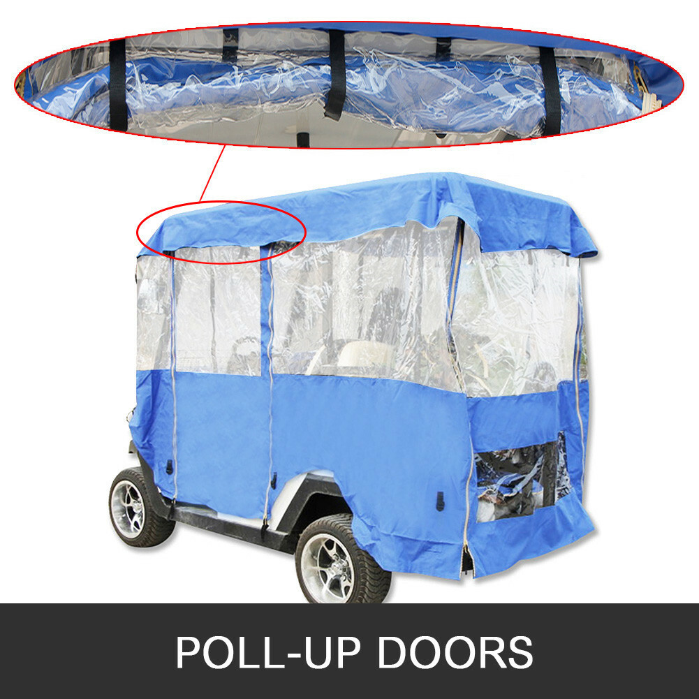 4 Passenger Golf Cart Cover Driving Enclosure Waterproof Person Roll-up Door
