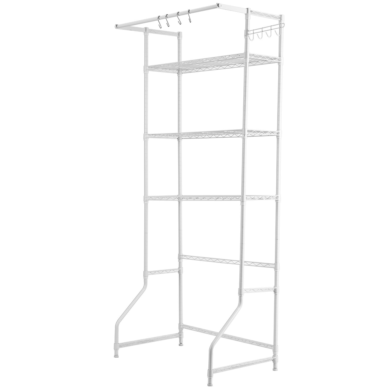 VEVOR Over Washer and Dryer Storage Shelf Single Row 3 Tiers Washer Rack White
