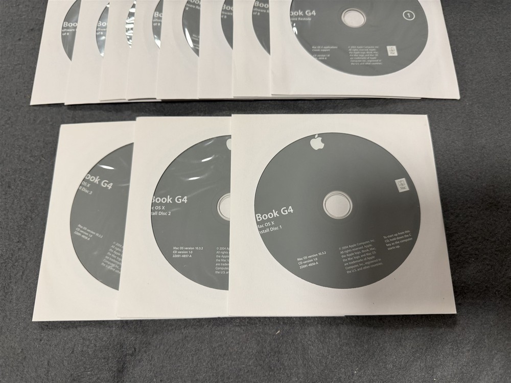 APPLE iBOOK G4 INSTALL 3 DISC / SOFTWARE RESTORE 8 DISC / HARDWARE TEST 603-4793