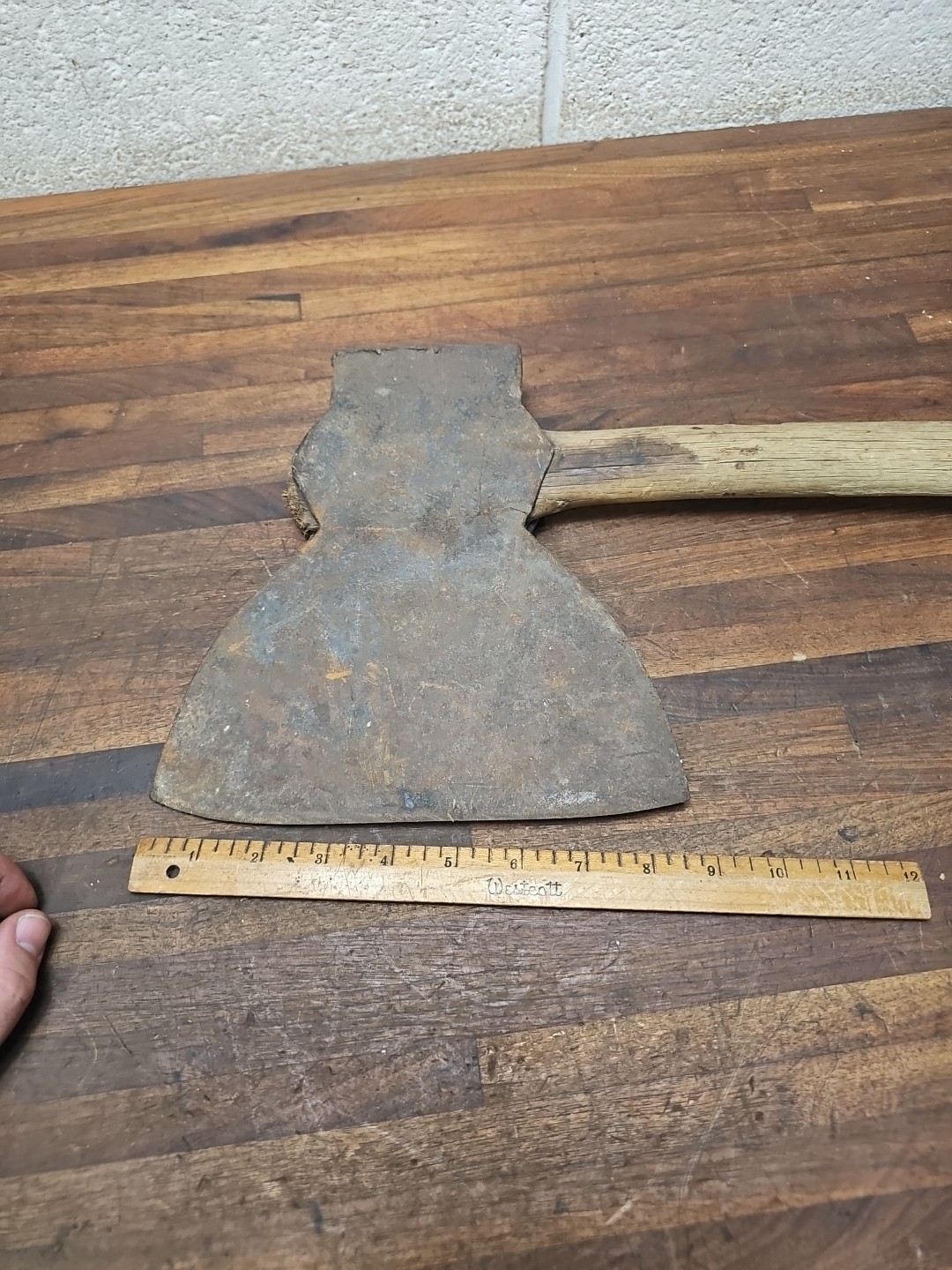 R24- Antique Daniel DRUA Hand Forge Broad Axe - PARADISE - LANCASTER PA 7lb 6oz