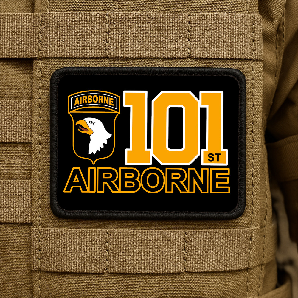 101st Airborne Division Printed Morale Patch -3 Inch X 4 Inch, Hook & Loop Back
