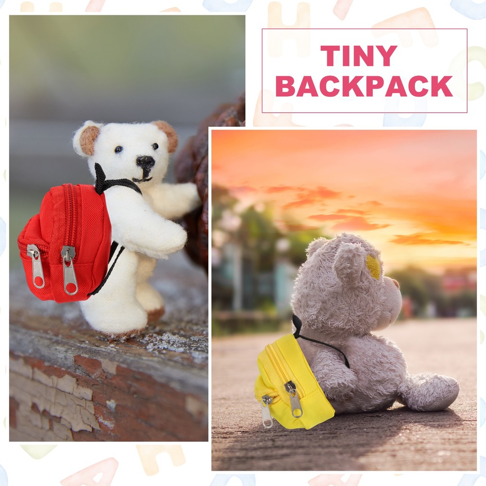 Mini Doll Zipper Backpack, Tiny Doll Backpack(Black)
