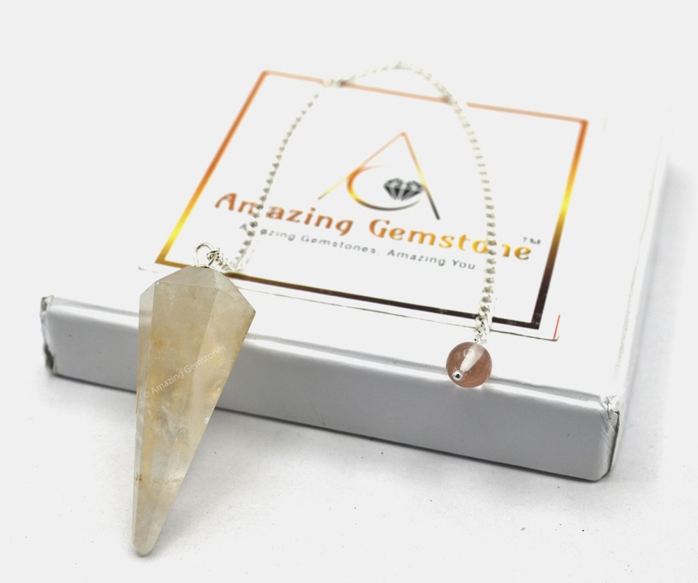Citrine Dowsing Crystal Pendulum