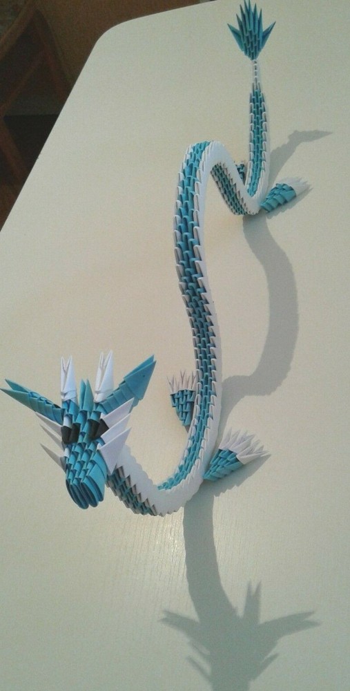 3D origami Asian Dragon