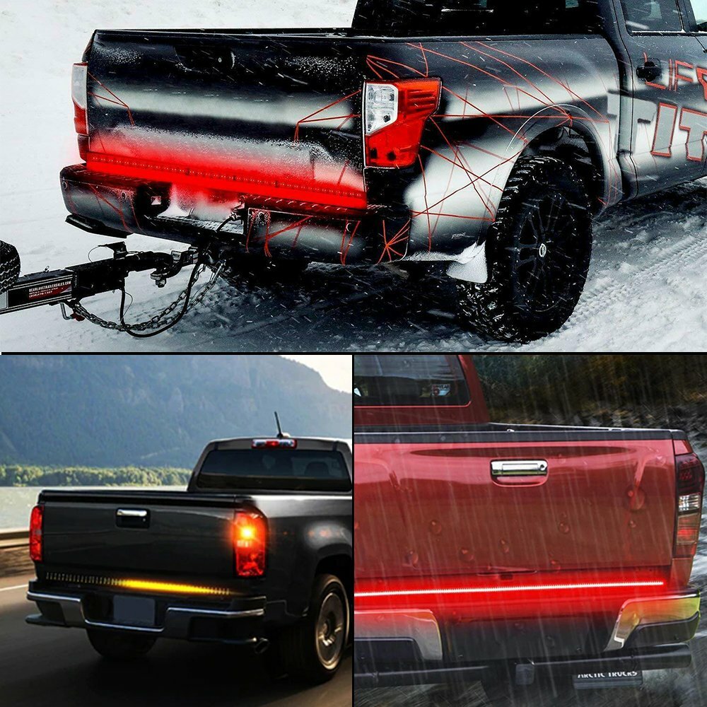 LED Tailgate Light Bar 60" Triple Row 5-Function Strip for Pickup Trailer SUV