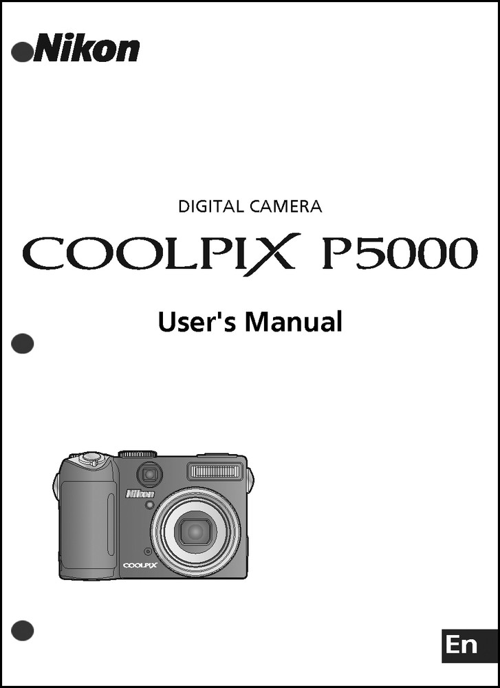 Nikon CoolPix P5000  Digital Camera User Guide Instruction  Manual