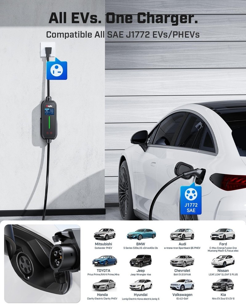 EV Charger Level 2 16A Portable 21Ft Cable