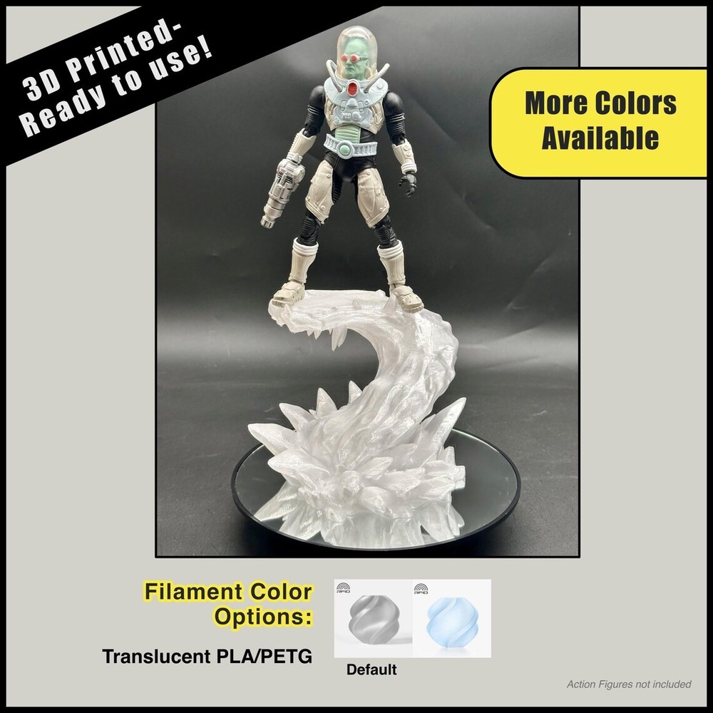 Large Ice Wave Slide Base | 3D Printed Ice Effects for Action Figures Props