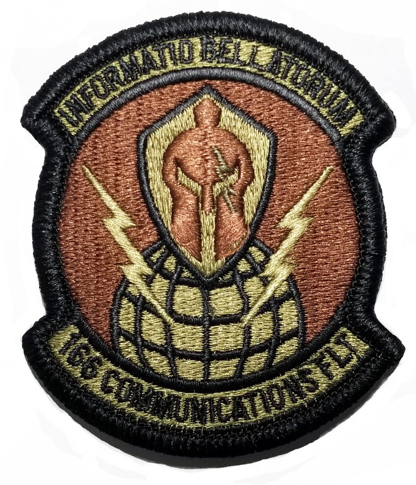 US Air Force 166th Communications FLT Squadron Subdued Hook Back Patch