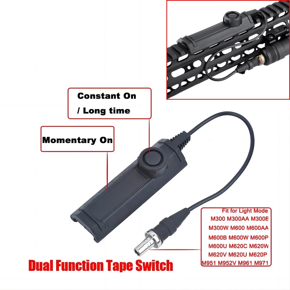 Tactical Flashlight Tail Switch FlashLight Remote Switch Tape for M300 M600 M952