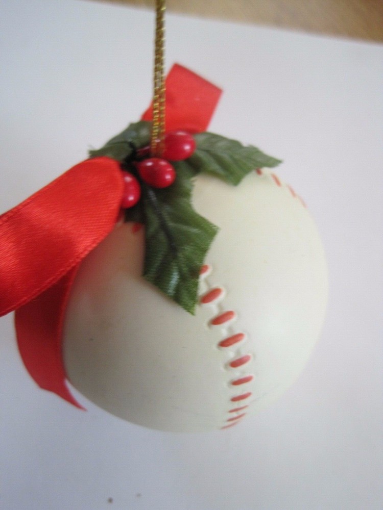 Baseball Christmas Ornament w/ Ribbon NWT