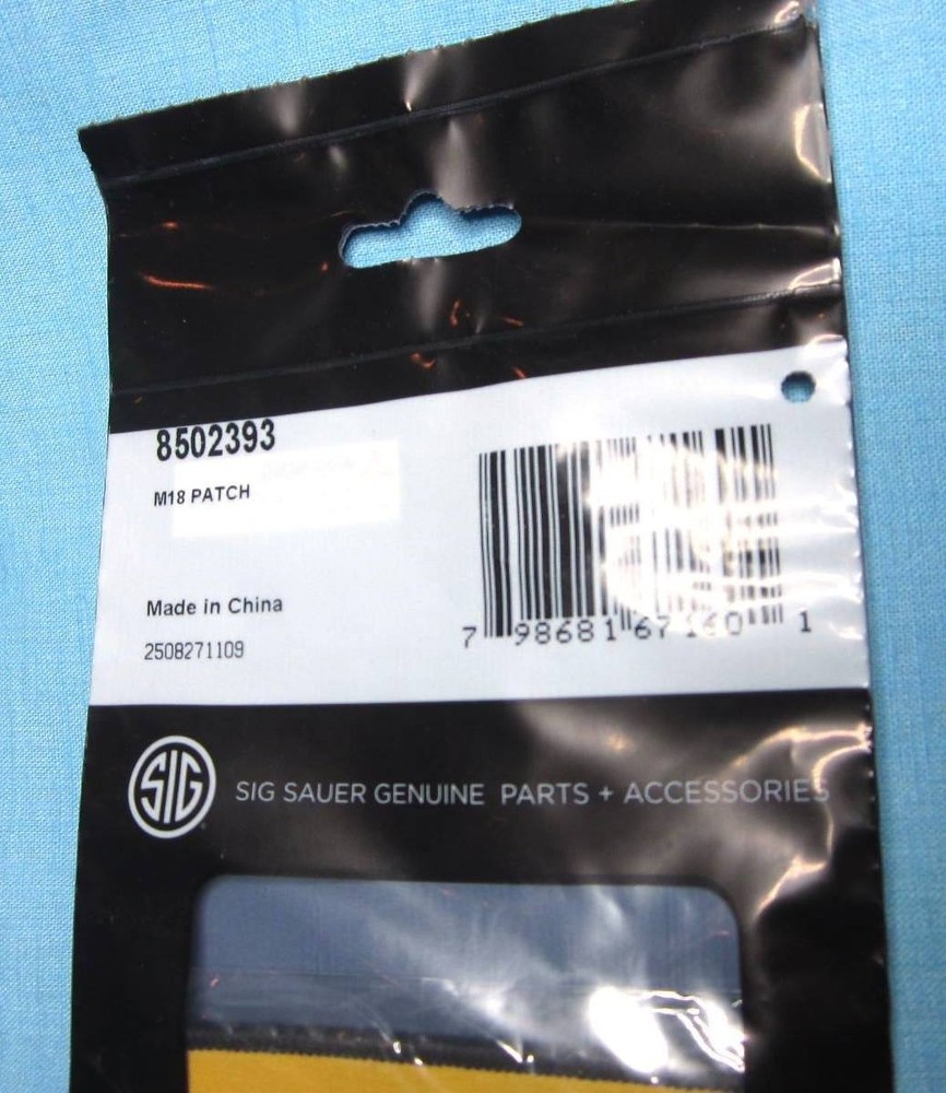 New Sig Sauer M18 M-18 Woven Morale Patch 3"x2" Hook & Loop Tactical Patch