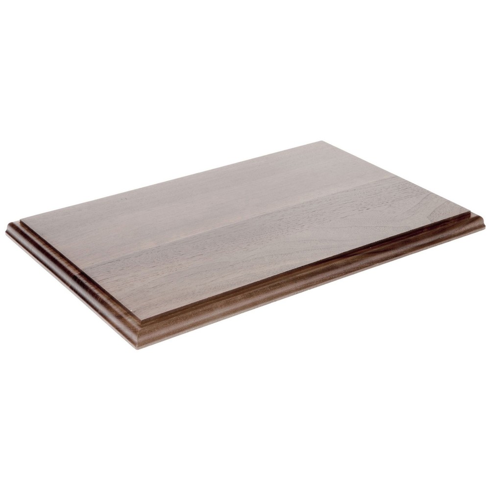 Plymor Solid Walnut Rectangular Wood Display Base, 16.75" W x 10.5" D x 0.75" H