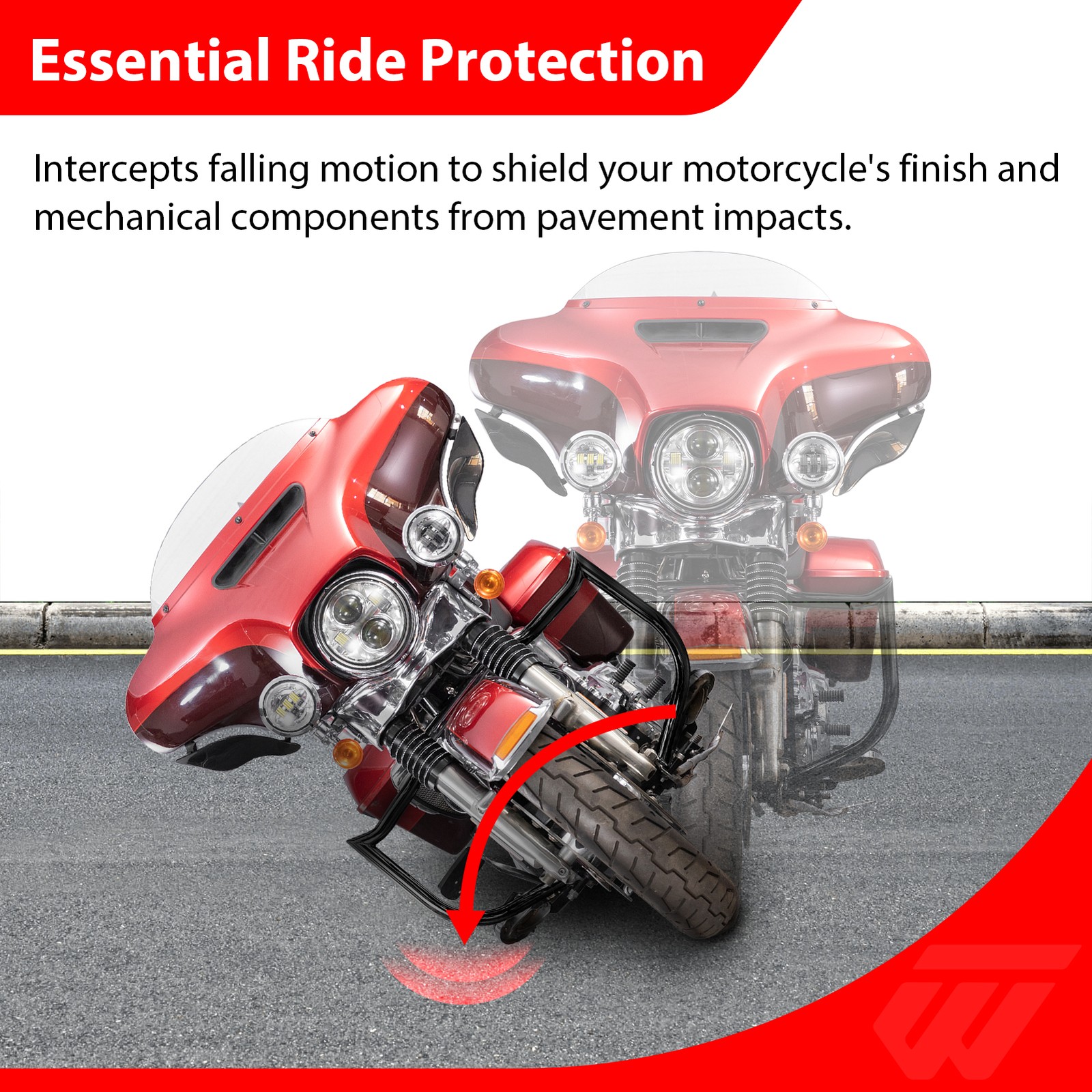 For Harley Touring Road Street Glide Black Front Engine Guard Highway Crash Bar