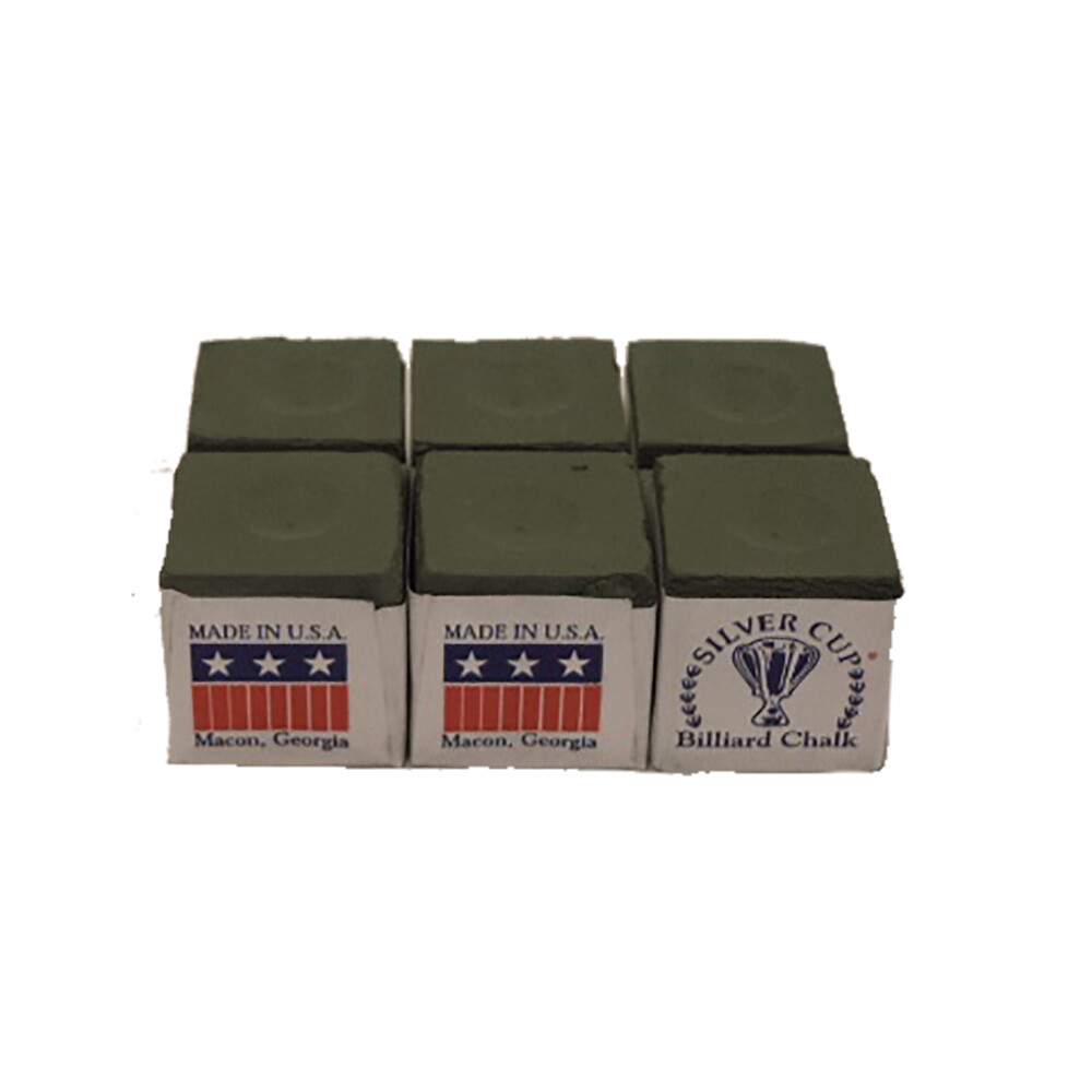 Silver Cup 6 Olive Billiards Pool Cue Chalk