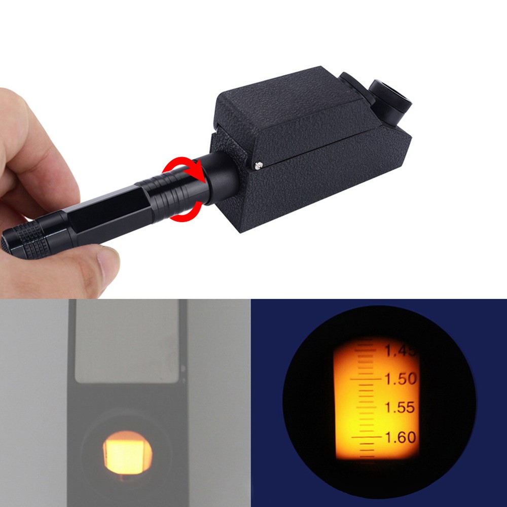 GemologicalGemstone Gem Refractometer Built-In Light 1.30-1.81RI for GIA testing