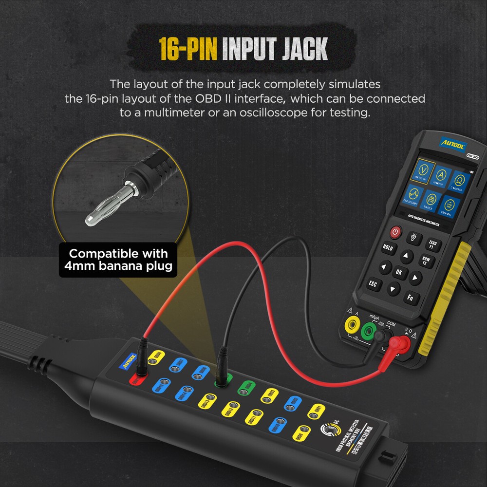 Auto OBD2 CAN Breakout Box OBDII Protocol Communication Detector Diagnostic
