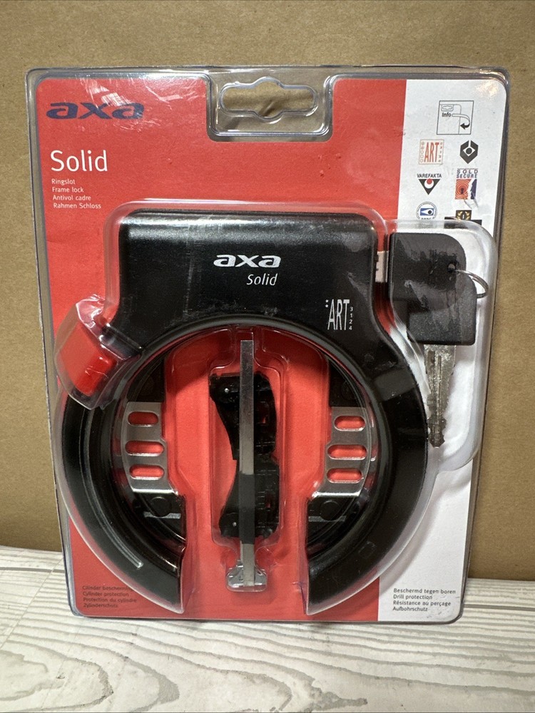 Bicycle frame lock AXA solid e-bike lock steel frame mounting black