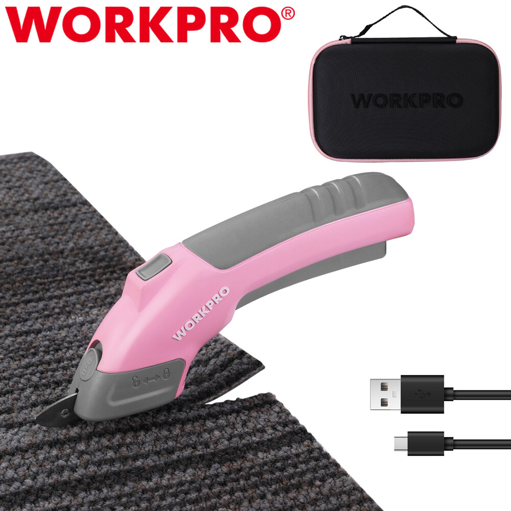 WORKPRO 4V Cordless Electric Scissors Rechargeable Powerful Shear Cutter 2 blade