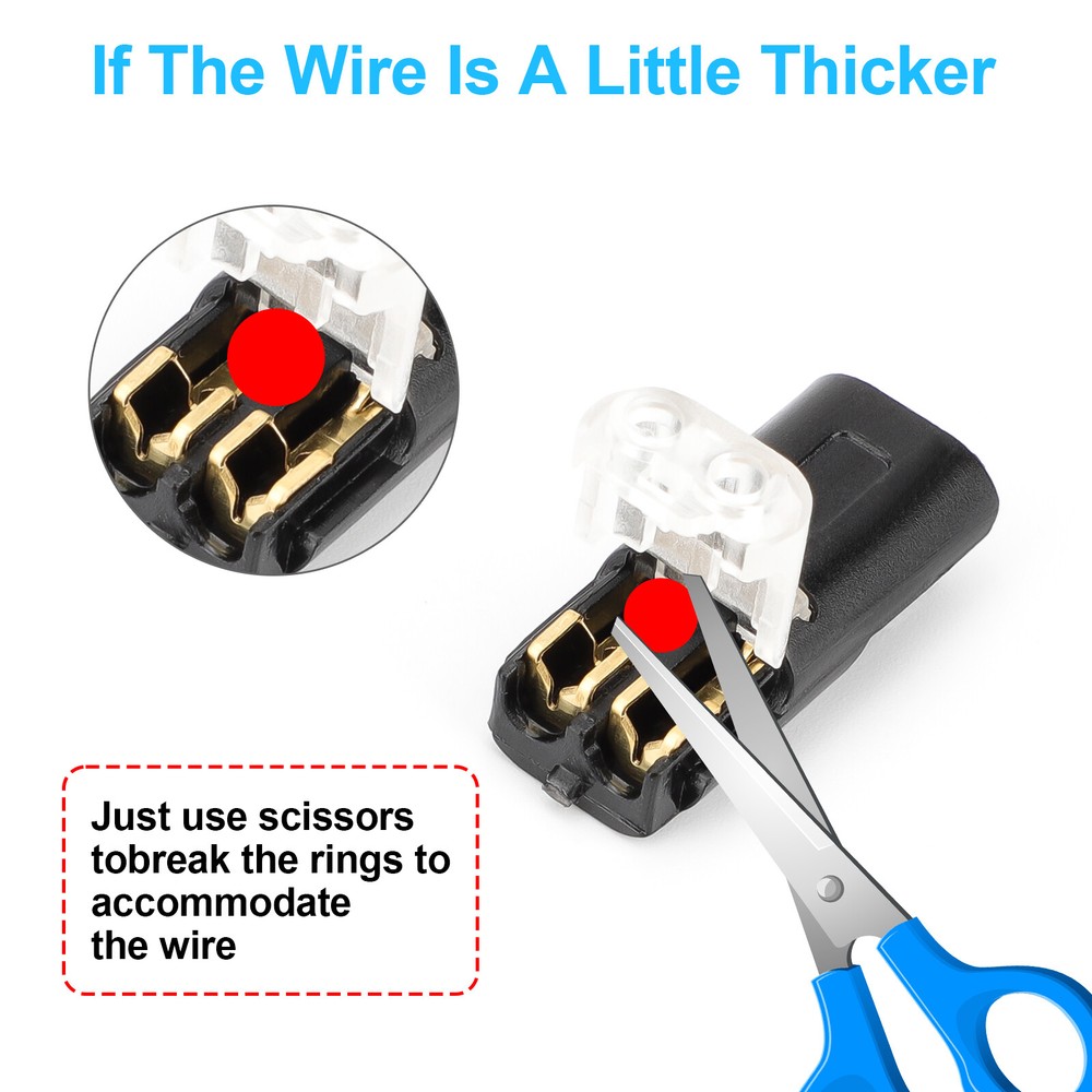 30PCS Double-Wire Plug-in Cable Snap Connector Terminal Block w/ Locking Buckle
