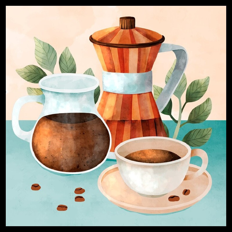 30 Custom Coffee Time Art Personalized Address Labels