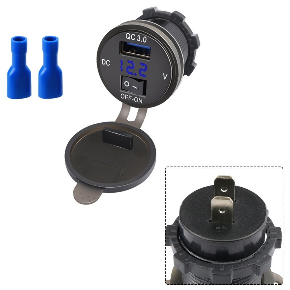 Car Charger Socket Outlet Car Electronics ABS 12V/24V Black USB Socket