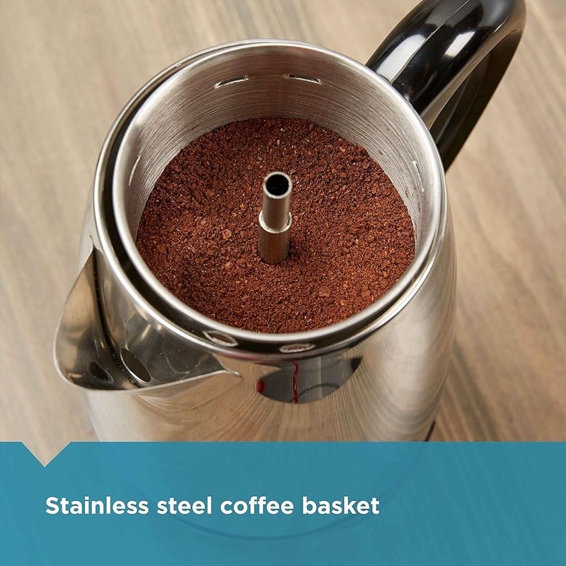 Stainless Steel Percolator 8 Cup Automatic Keep Warm Fast Brewing Coffee Maker