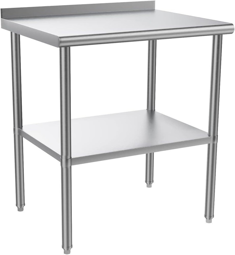 30'' x 24'' Stainless Steel Prep Table Worktable with with Adjustable UnderShelf