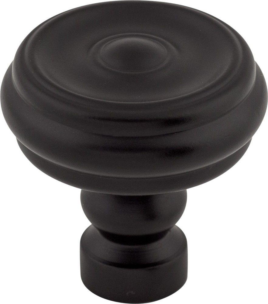 Top Knobs TK882BLK Brixton Button Knob 1 1/4" Flat Black
