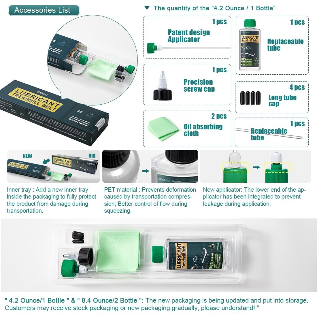 Silicone Treadmill Belt Lubricant 4.2ozHigh Temp Resistant w/ Applicator Tubes