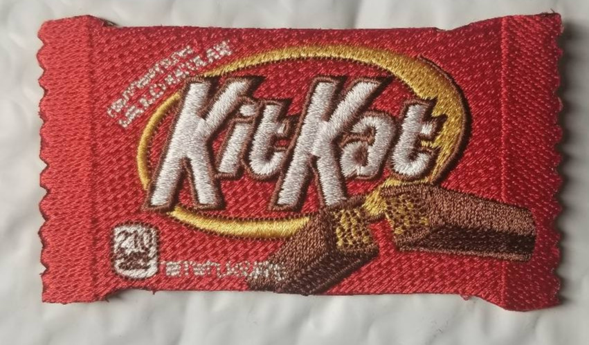 Kit Kat Embroidered Patch approx 2x3.75"