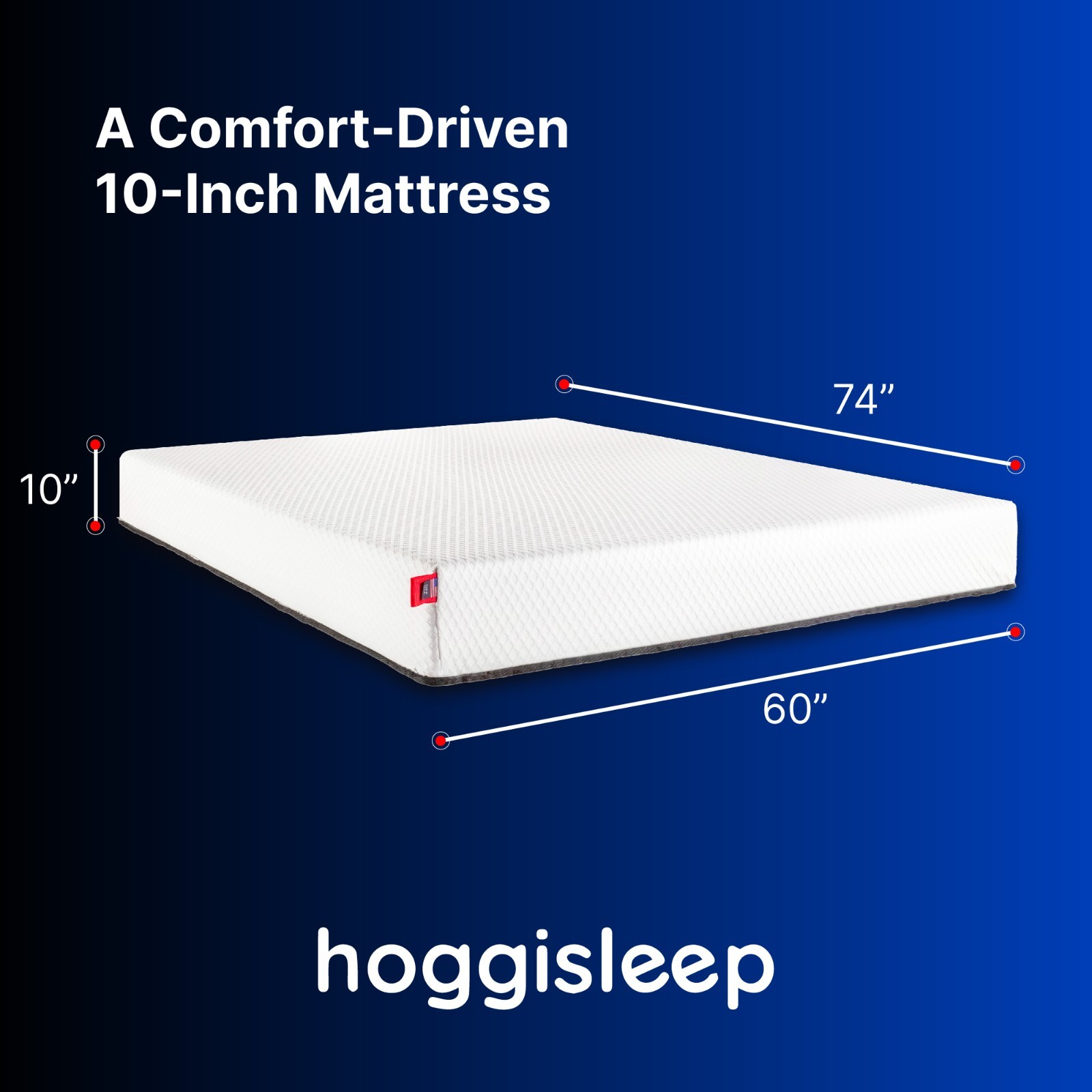 Short Queen, 10 Inch RV Mattress 60x74, High-Quality Memory Foam, hoggisleep NEW