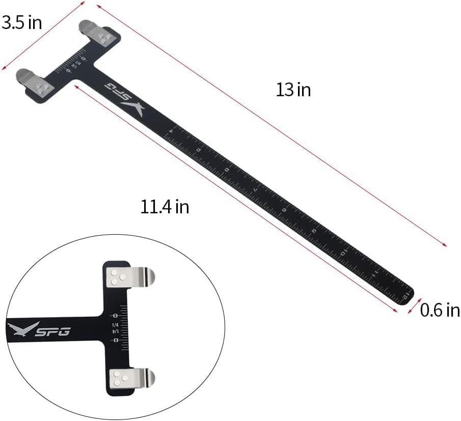 SOPOGER Archery Bow Square T Shape Ruler Measurement Tool Kit for Black