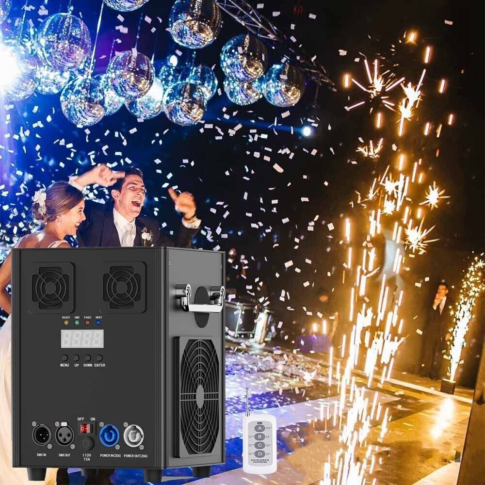 700W Cold Spark Machine DMX Firework Machine Stage Effect Wedding Party Remote