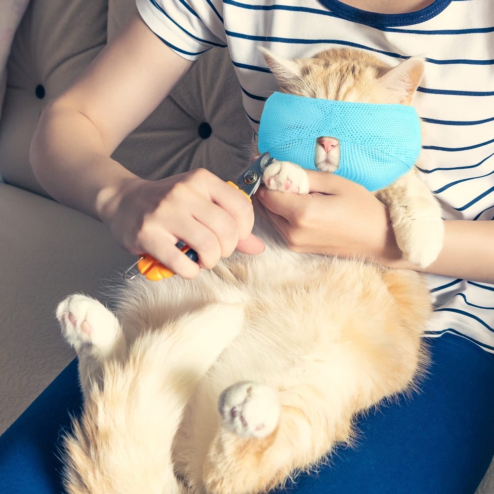 6 Pcs Cat Muzzle for Grooming Breathable Mesh Muzzles Gentle and Soft Muzzle ...