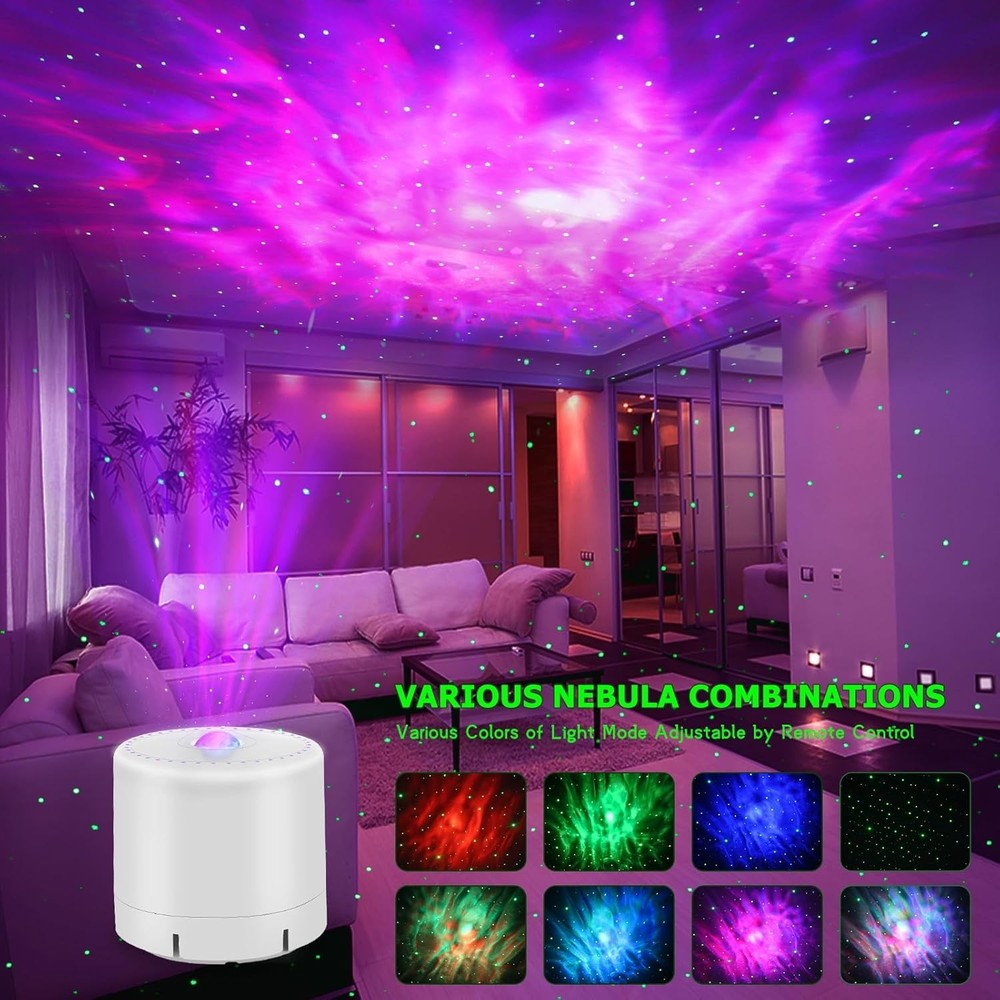 Compact LED Star Projector with Adjustable Brightness & Built-in Timing Feature