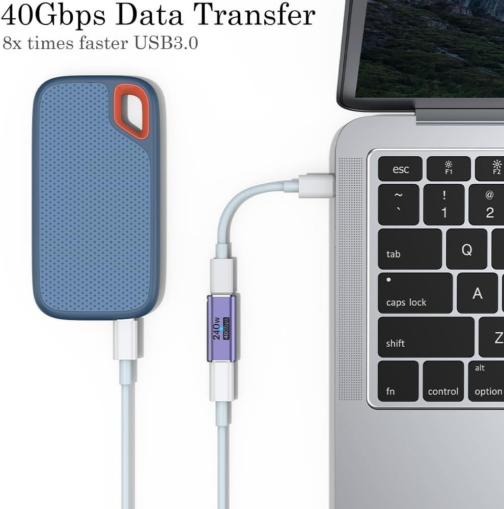 USB-C Coupler - 2 Pack with LED Indicator for Thunderbolt 4/3 Devices